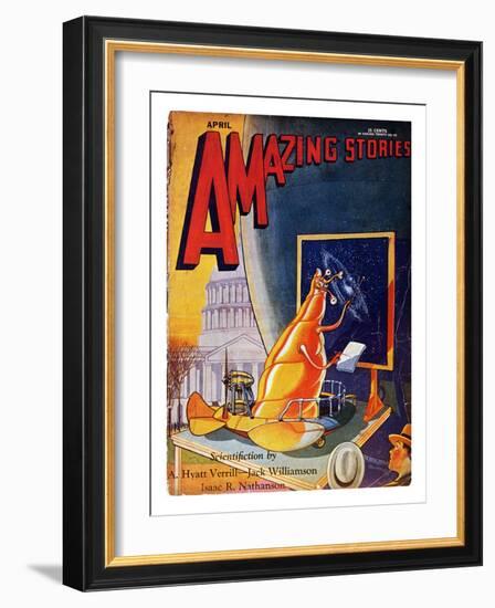 Science Fiction Cover, 1930-Frank R. Paul-Framed Giclee Print