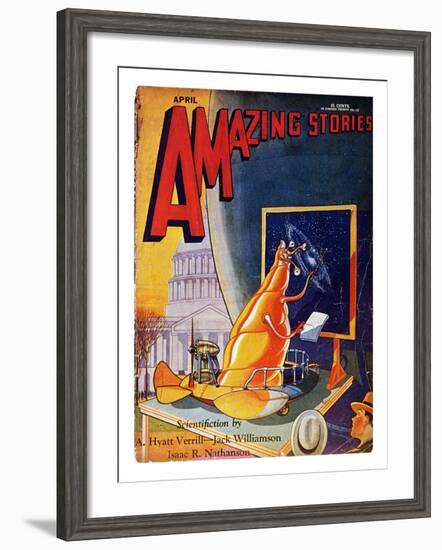 Science Fiction Cover, 1930-Frank R. Paul-Framed Giclee Print