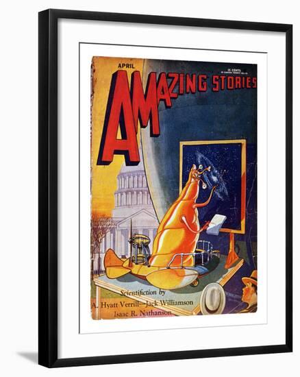 Science Fiction Cover, 1930-Frank R. Paul-Framed Giclee Print