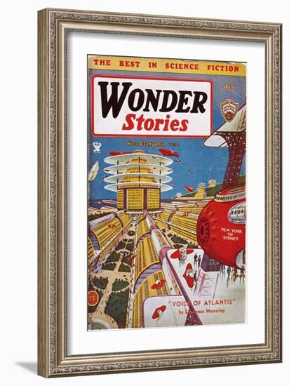 Science Fiction Cover, 1934-Frank R. Paul-Framed Giclee Print