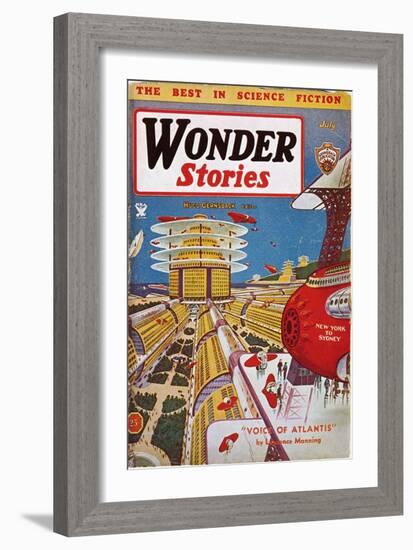 Science Fiction Cover, 1934-Frank R. Paul-Framed Giclee Print