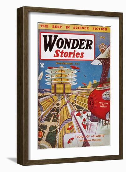 Science Fiction Cover, 1934-Frank R. Paul-Framed Giclee Print