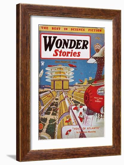 Science Fiction Cover, 1934-Frank R. Paul-Framed Giclee Print