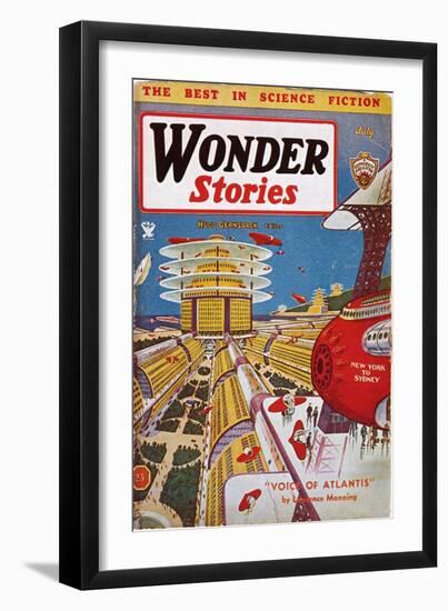 Science Fiction Cover, 1934-Frank R. Paul-Framed Giclee Print