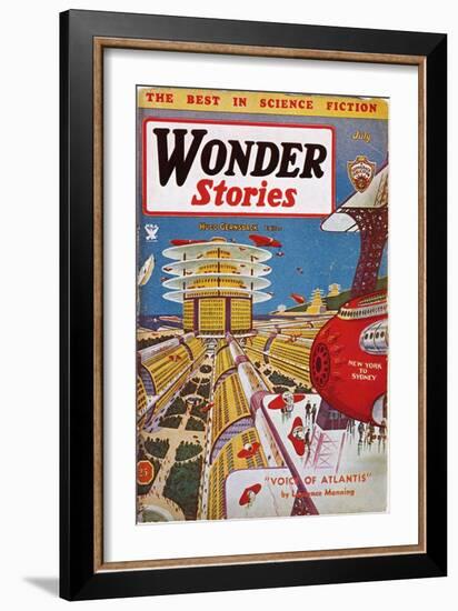 Science Fiction Cover, 1934-Frank R. Paul-Framed Giclee Print