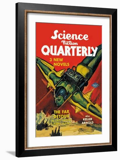 Science Fiction Quarterly: Rocket Man Attacks-null-Framed Art Print