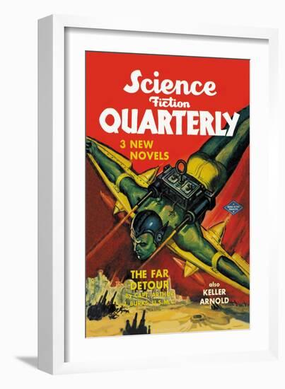 Science Fiction Quarterly: Rocket Man Attacks-null-Framed Art Print