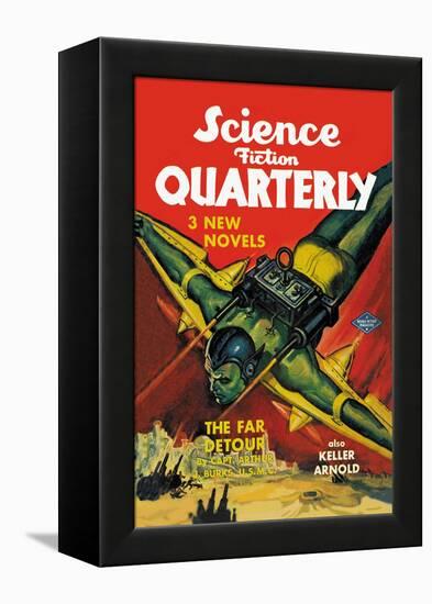 Science Fiction Quarterly: Rocket Man Attacks-null-Framed Stretched Canvas