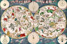 The Planisphere of Brahe, Harmonia Macrocosmica, 1660-Science Source-Giclee Print