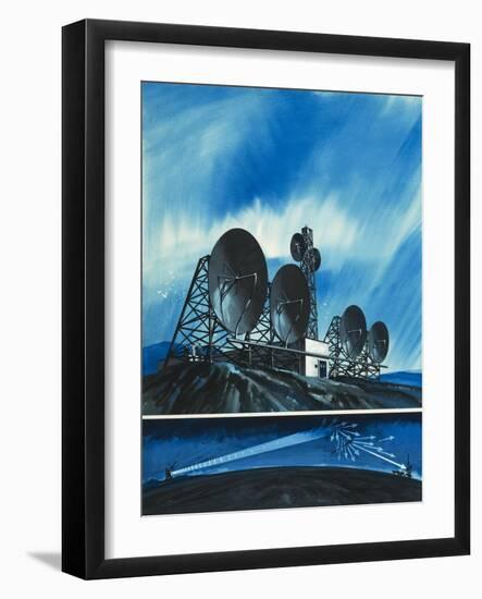 Science Survey: Radio Links Around the World-Wilf Hardy-Framed Giclee Print