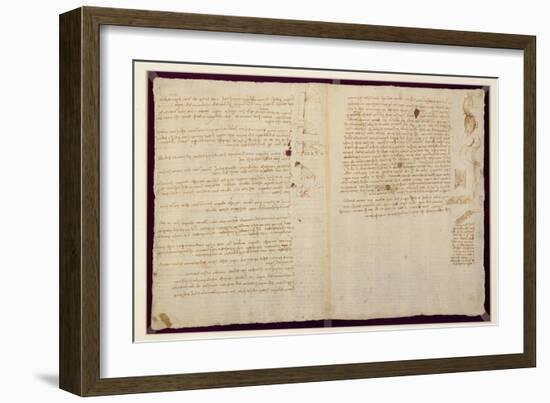 Scientific Diagrams, from the 'Codex Leicester', 1508-12-Leonardo da Vinci-Framed Giclee Print