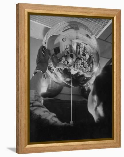 Scientist Alexander Simkovich Working on a Us Artificial Satellite-Hank Walker-Framed Premier Image Canvas