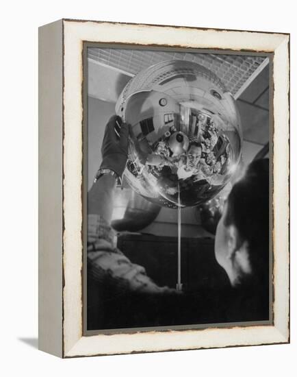 Scientist Alexander Simkovich Working on a Us Artificial Satellite-Hank Walker-Framed Premier Image Canvas