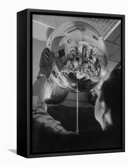 Scientist Alexander Simkovich Working on a Us Artificial Satellite-Hank Walker-Framed Premier Image Canvas