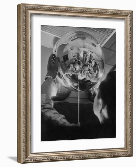 Scientist Alexander Simkovich Working on a Us Artificial Satellite-Hank Walker-Framed Photographic Print