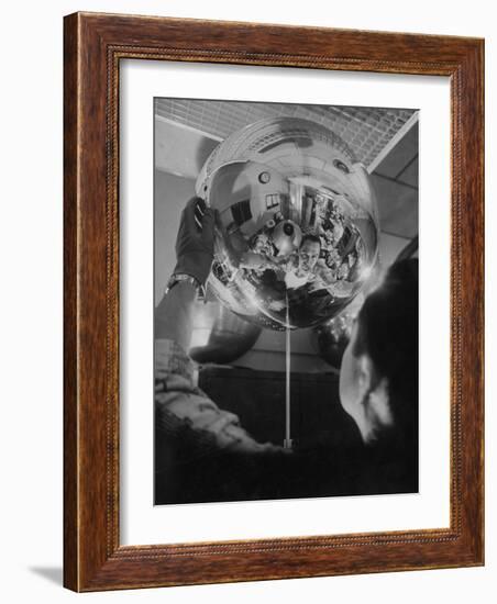 Scientist Alexander Simkovich Working on a Us Artificial Satellite-Hank Walker-Framed Photographic Print