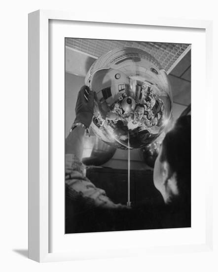 Scientist Alexander Simkovich Working on a Us Artificial Satellite-Hank Walker-Framed Photographic Print