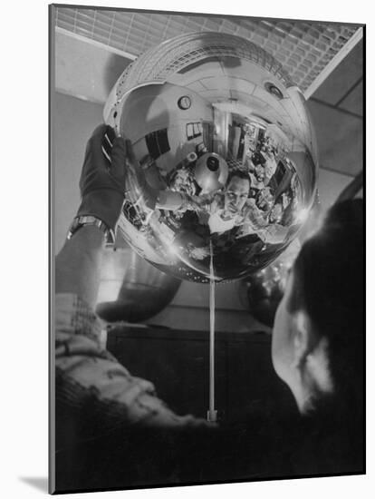 Scientist Alexander Simkovich Working on a Us Artificial Satellite-Hank Walker-Mounted Photographic Print