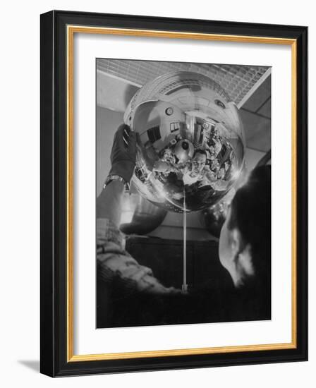 Scientist Alexander Simkovich Working on a Us Artificial Satellite-Hank Walker-Framed Photographic Print