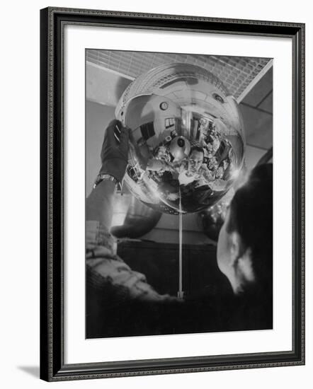Scientist Alexander Simkovich Working on a Us Artificial Satellite-Hank Walker-Framed Photographic Print