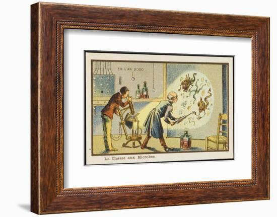 Scientist Studies Microbes-Jean Marc Cote-Framed Photographic Print