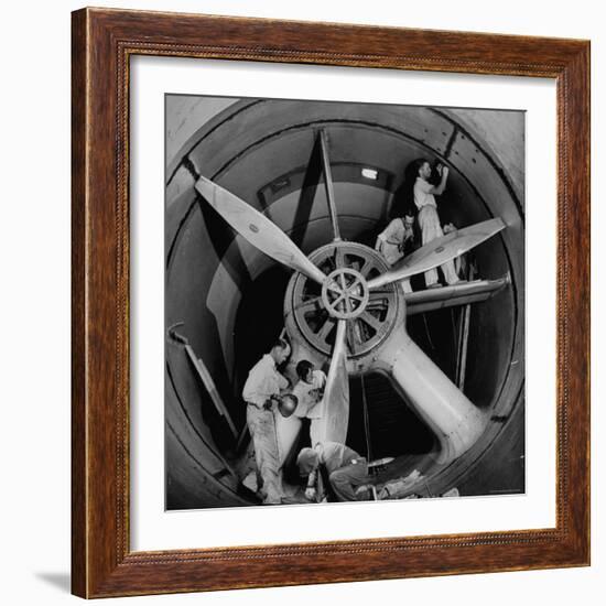 Scientists at California Institute of Technology Working on Large Propeller-Bernard Hoffman-Framed Photographic Print