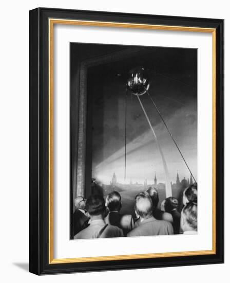 Scientists at Igy Conference Viewing Sputnik Models-Howard Sochurek-Framed Photographic Print