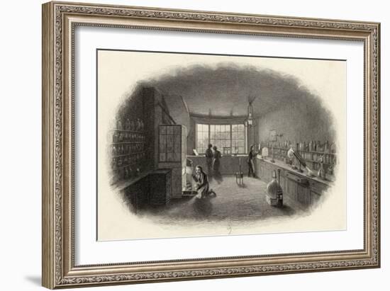 Scientists at Work in a Laboratory-null-Framed Art Print