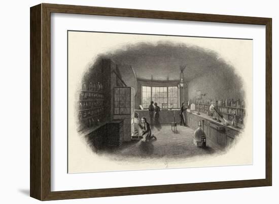 Scientists at Work in a Laboratory-null-Framed Art Print