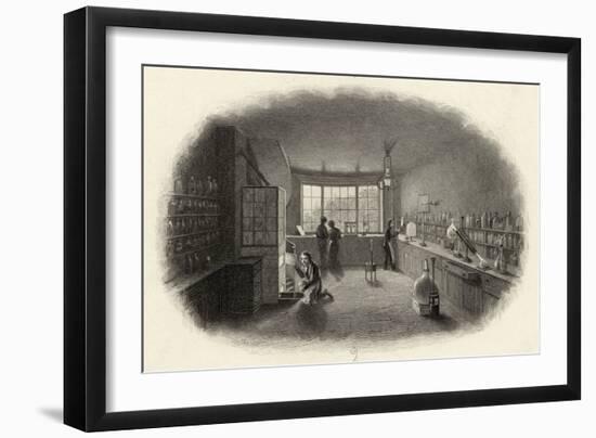 Scientists at Work in a Laboratory-null-Framed Art Print