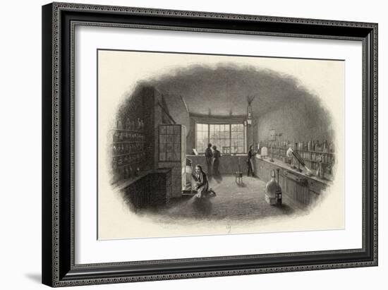 Scientists at Work in a Laboratory-null-Framed Art Print