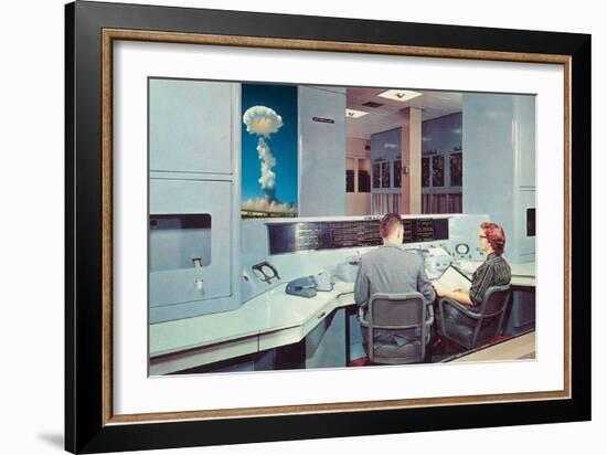 Scientists Watching Nuclear Blast-null-Framed Art Print