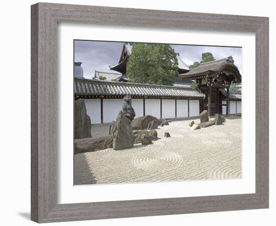 Scilent Stone Garden, Kyoto, Japan-Shin Terada-Framed Photographic Print