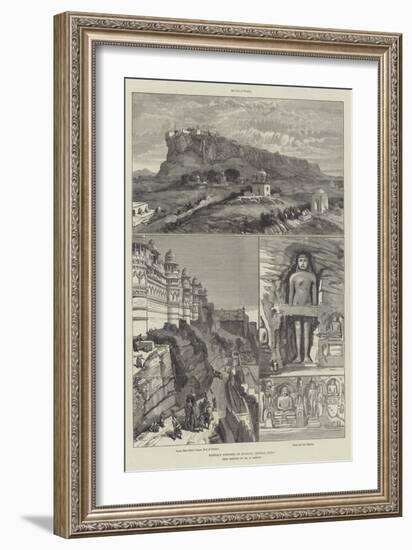 Scindia's Fortress of Gwalior, Central India-William 'Crimea' Simpson-Framed Giclee Print