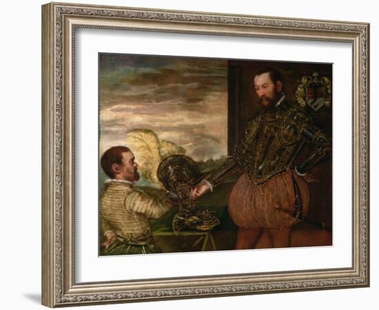 Scipio Clusone with a Dwarf Valet-Jacopo Robusti Tintoretto-Framed Giclee Print