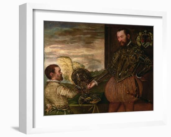 Scipio Clusone with a Dwarf Valet-Jacopo Robusti Tintoretto-Framed Giclee Print