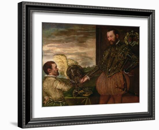 Scipio Clusone with a Dwarf Valet-Jacopo Robusti Tintoretto-Framed Giclee Print