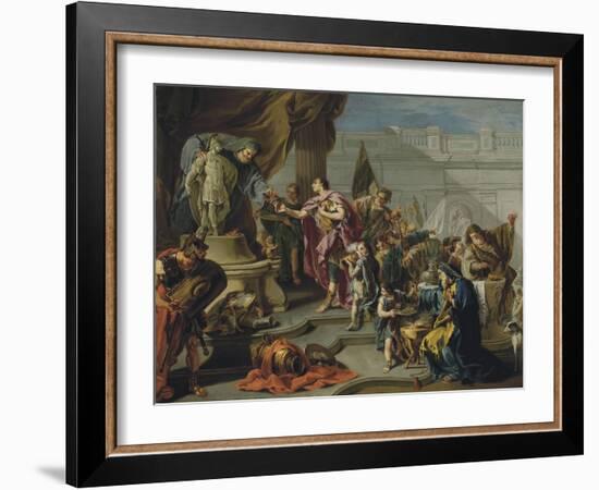 Scipio Paying Homage to Mars-Giovan Battista Pittoni-Framed Giclee Print