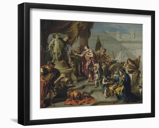 Scipio Paying Homage to Mars-Giovan Battista Pittoni-Framed Giclee Print