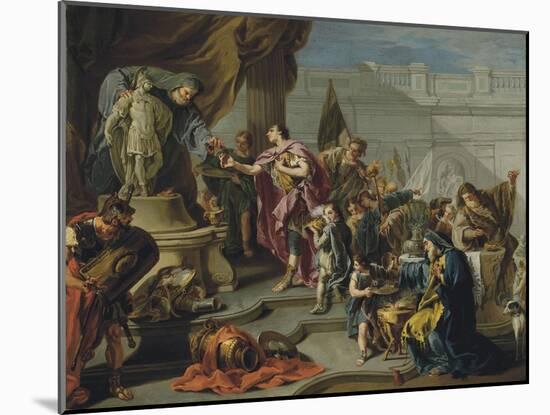 Scipio Paying Homage to Mars-Giovan Battista Pittoni-Mounted Giclee Print