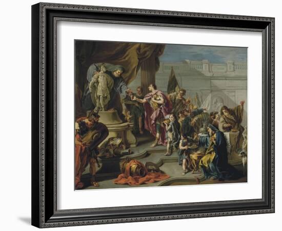 Scipio Paying Homage to Mars-Giovan Battista Pittoni-Framed Giclee Print