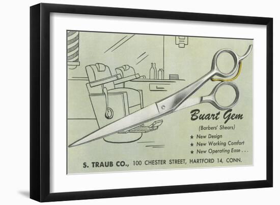 Scissors Advertisement-null-Framed Art Print