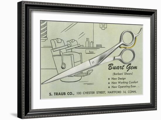 Scissors Advertisement-null-Framed Art Print