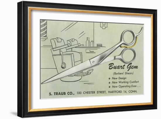 Scissors Advertisement-null-Framed Art Print