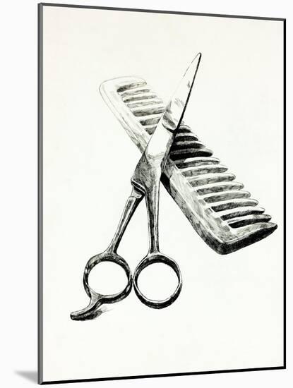 Scissors And Comb-Boyan Dimitrov-Mounted Art Print