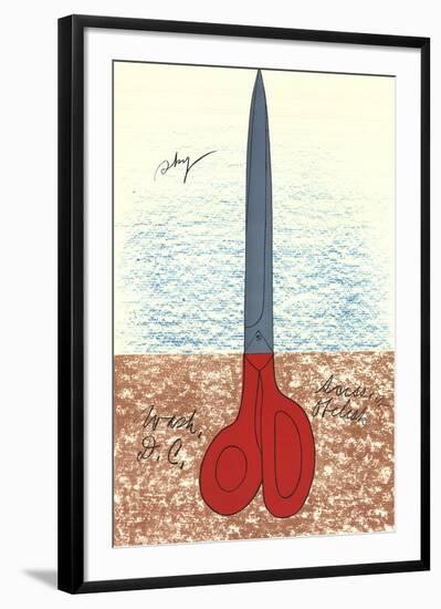 Scissors as Monument (No text)-Claes Oldenburg-Framed Collectable Print