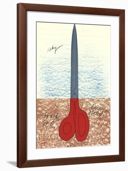 Scissors as Monument (No text)-Claes Oldenburg-Framed Collectable Print