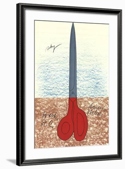 Scissors as Monument (No text)-Claes Oldenburg-Framed Collectable Print