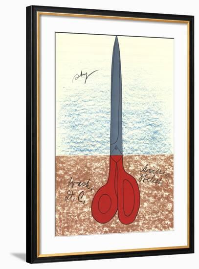 Scissors as Monument (No text)-Claes Oldenburg-Framed Collectable Print