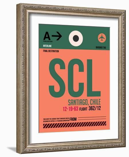 SCL Santiago Luggage Tag I-NaxArt-Framed Art Print